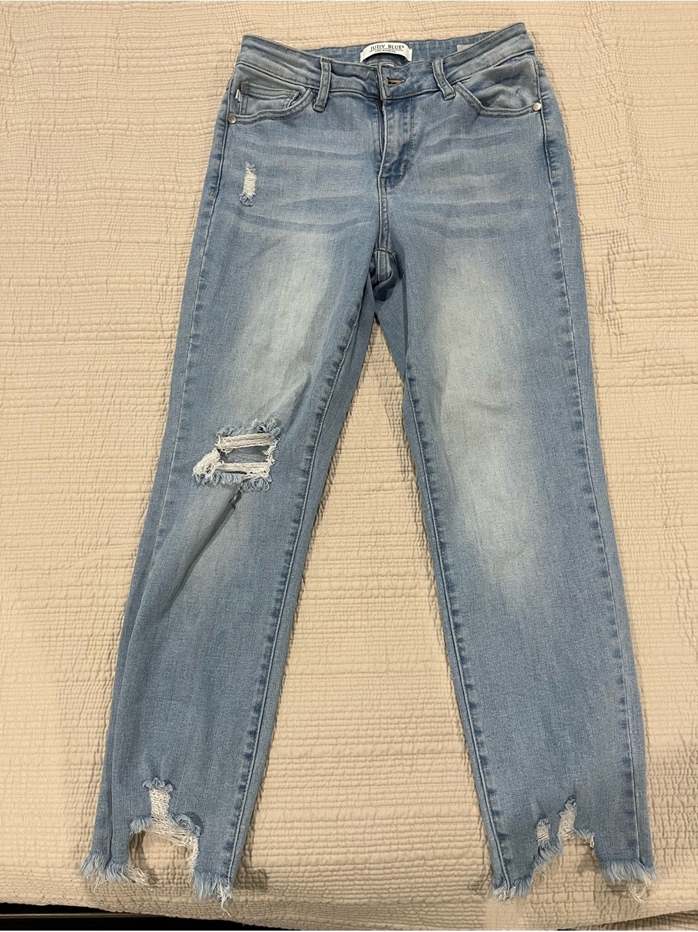 Judy Blue Light Blue Distressed Skinny Jeans size 5/27
